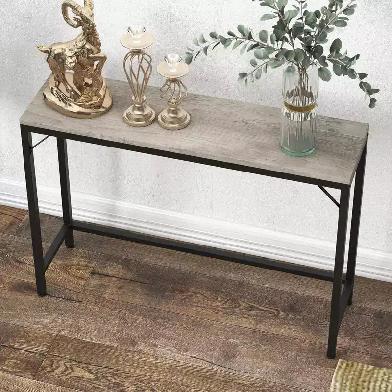 Console avec plateau en MDF et cadre en métal - Style minimaliste, table d'appoint de canapé, table d'entrée
