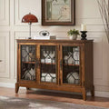 Stylish Dark Walnut Buffet Sideboard with Three Doors and Four Compartments - Ideal for Home Organization and Decor