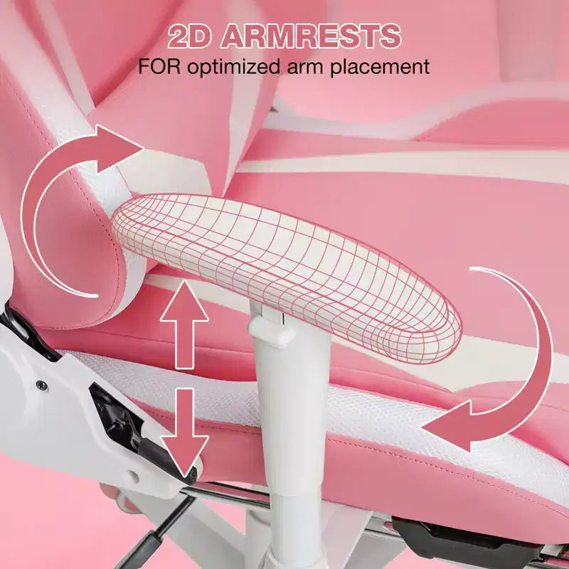 Chaise de jeu inclinable de massage Chaise de bureau ergonomique pour PC avec haut-parleur Bluetooth et lumière RVB