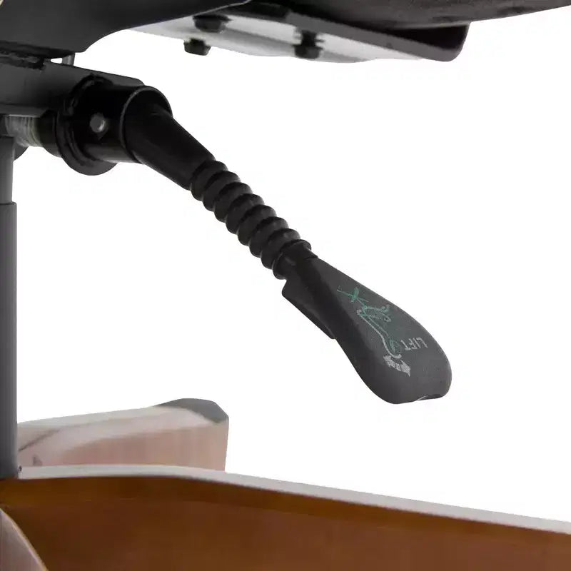 Fauteuil de bureau de direction en cuir reconstitué noir, mousse haute densité, accoudoirs fixes, cadre en bois