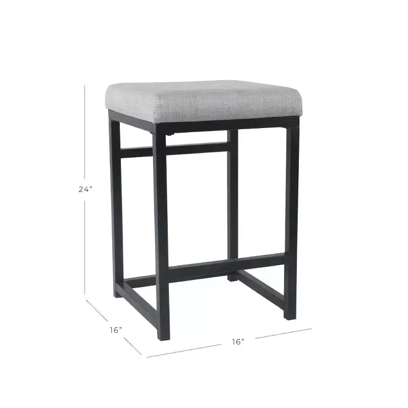Tabouret de bar en métal à dossier ouvert, hauteur comptoir