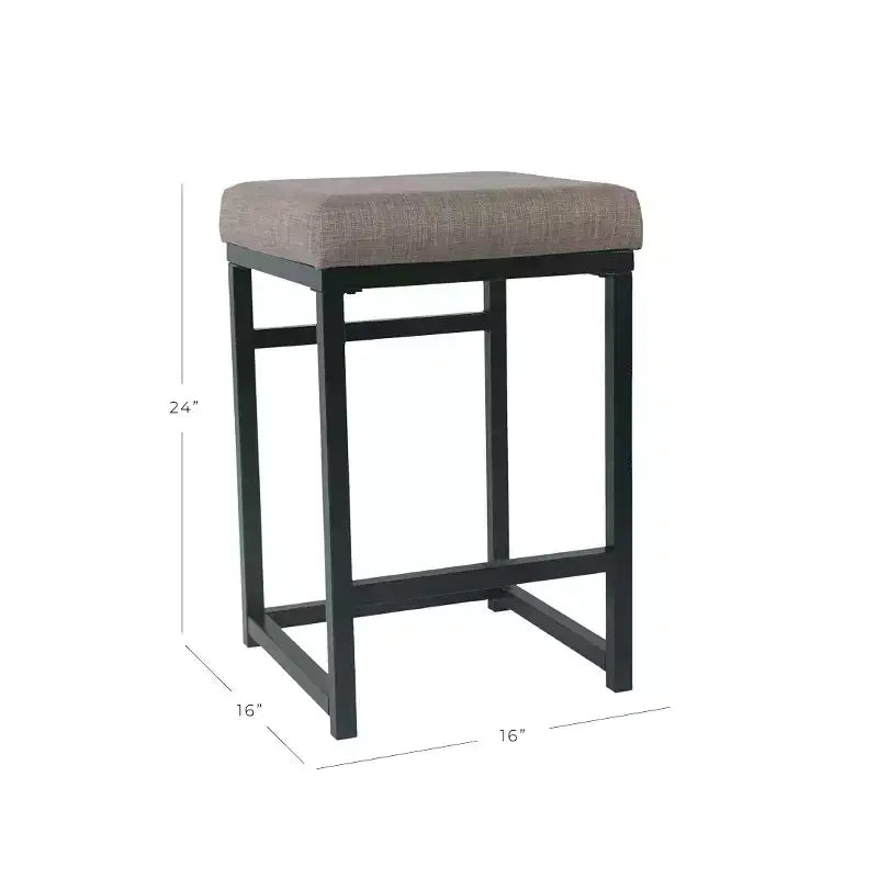Tabouret de bar en métal à dossier ouvert, hauteur comptoir