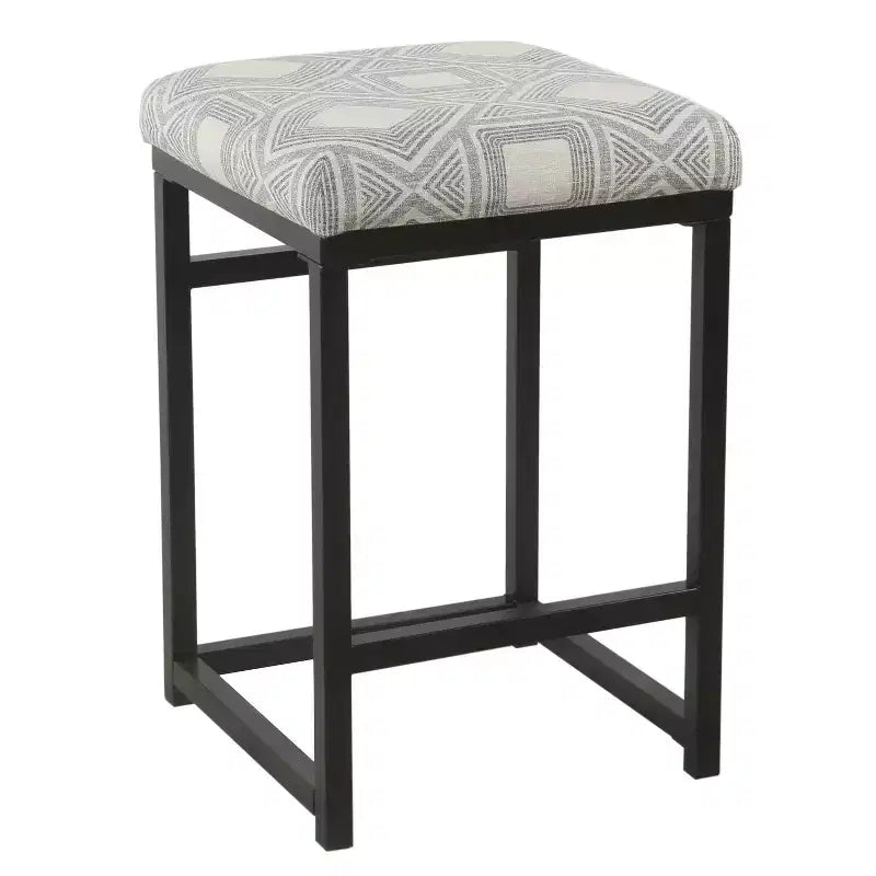 Tabouret de bar en métal à dossier ouvert, hauteur comptoir