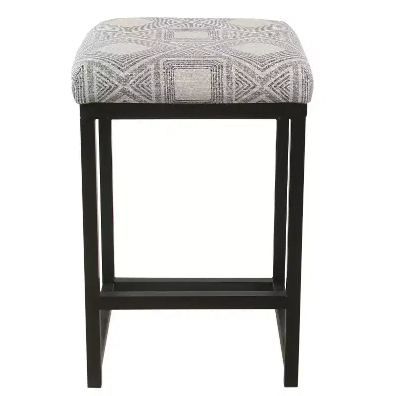 Tabouret de bar en métal à dossier ouvert, hauteur comptoir