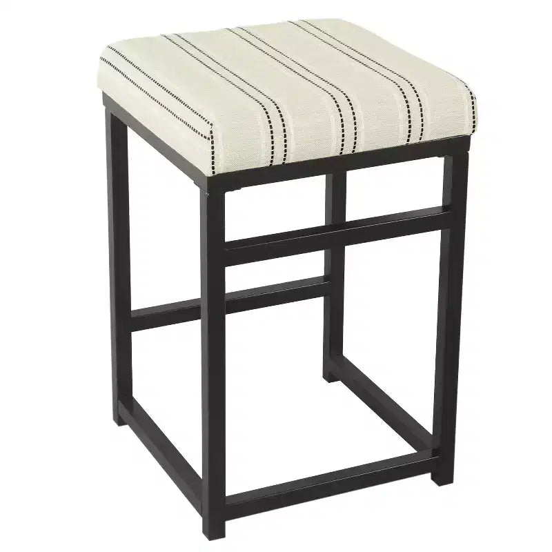 Tabouret de bar en métal à dossier ouvert, hauteur comptoir