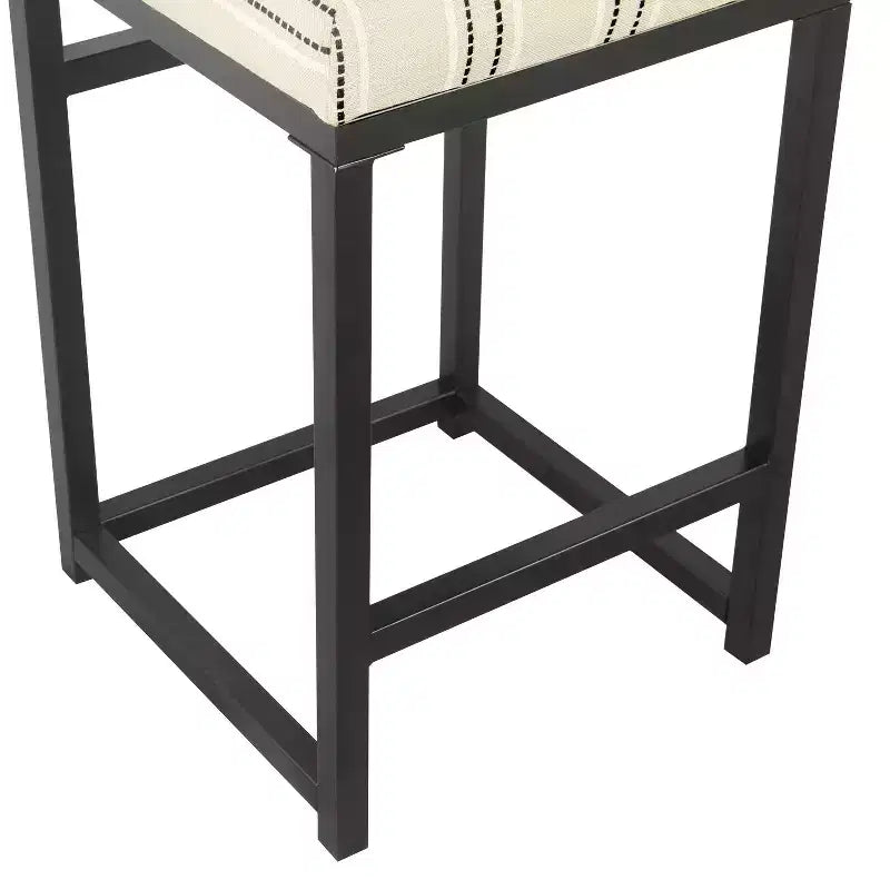 Tabouret de bar en métal à dossier ouvert, hauteur comptoir