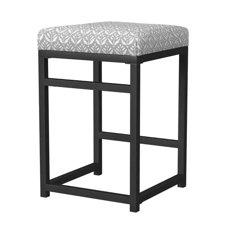 Tabouret de bar en métal à dossier ouvert, hauteur comptoir