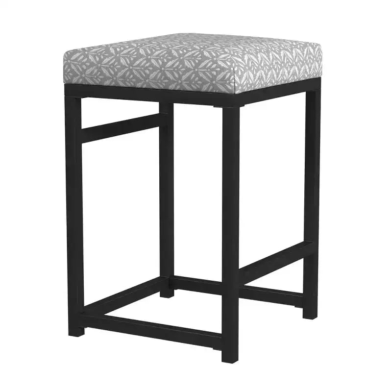 Tabouret de bar en métal à dossier ouvert, hauteur comptoir