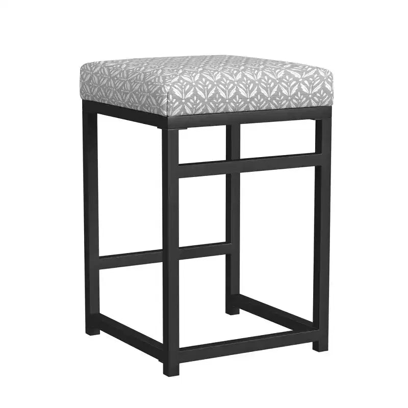 Tabouret de bar en métal à dossier ouvert, hauteur comptoir