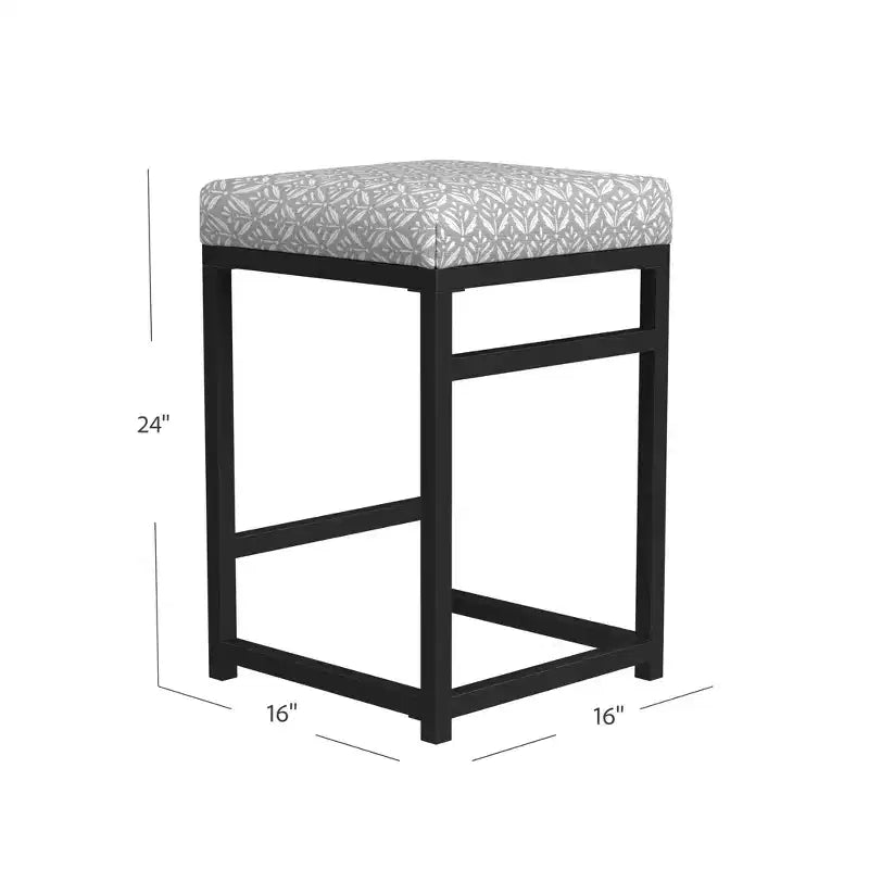 Tabouret de bar en métal à dossier ouvert, hauteur comptoir