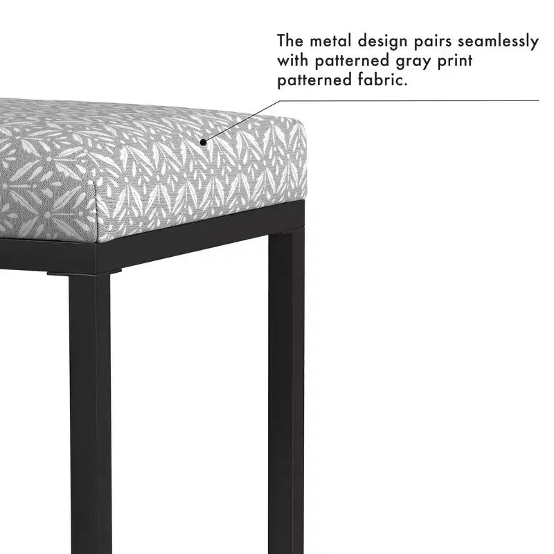 Tabouret de bar en métal à dossier ouvert, hauteur comptoir