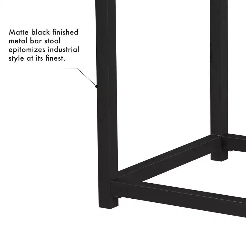 Tabouret de bar en métal à dossier ouvert, hauteur comptoir
