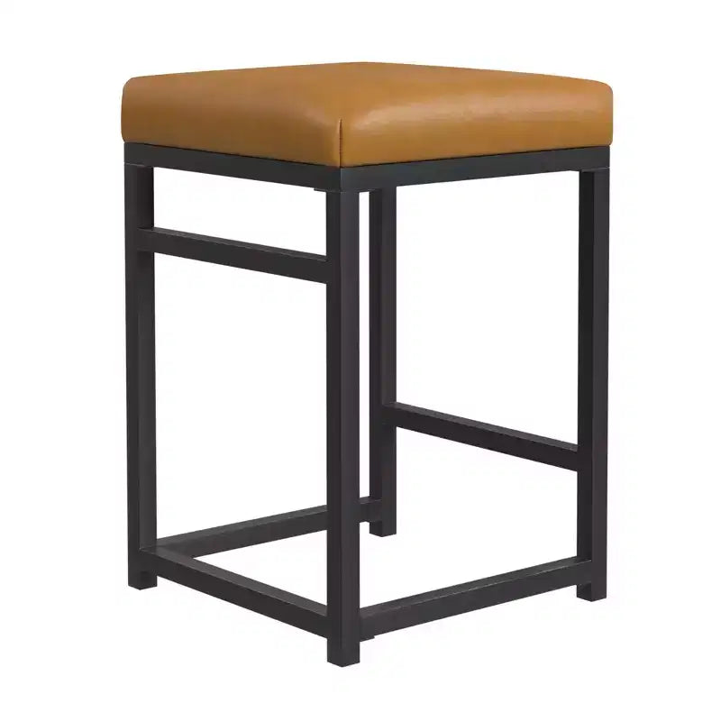 Tabouret de bar en métal à dossier ouvert, hauteur comptoir