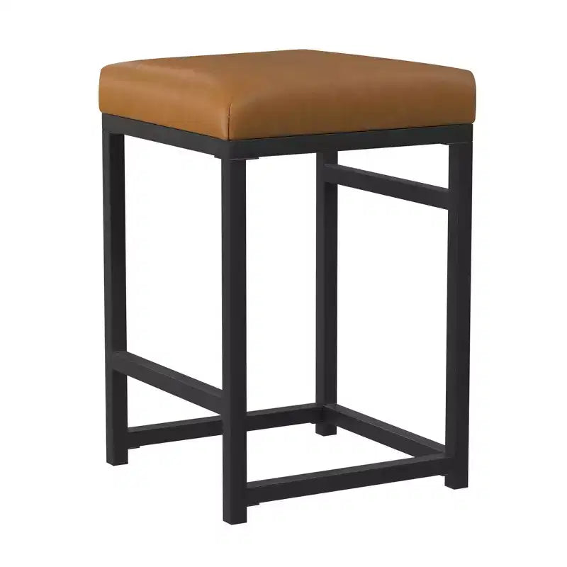 Tabouret de bar en métal à dossier ouvert, hauteur comptoir