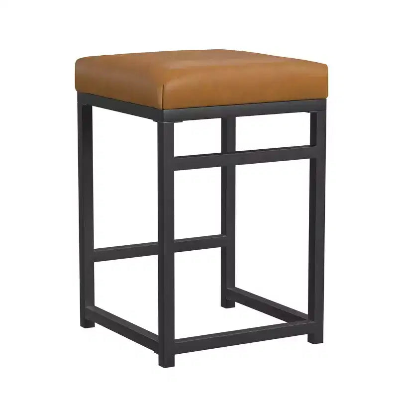 Tabouret de bar en métal à dossier ouvert, hauteur comptoir