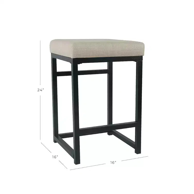 Tabouret de bar en métal à dossier ouvert, hauteur comptoir