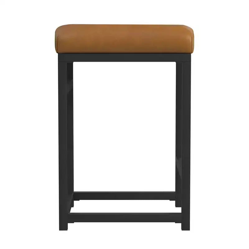 Tabouret de bar en métal à dossier ouvert, hauteur comptoir