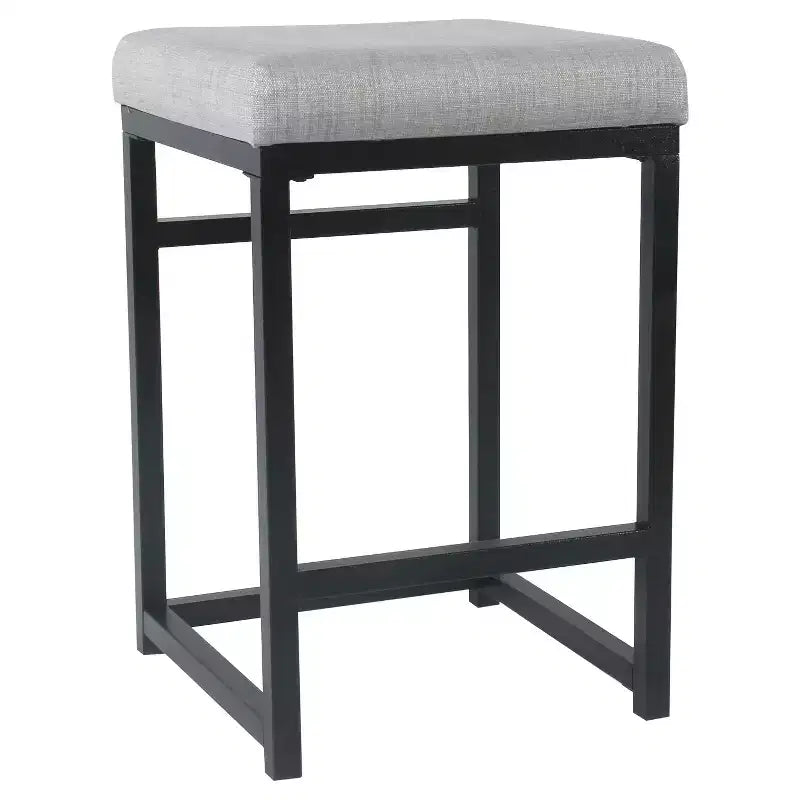 Tabouret de bar en métal à dossier ouvert, hauteur comptoir