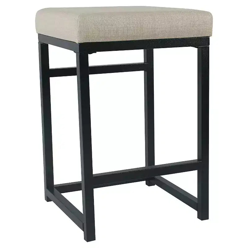 Tabouret de bar en métal à dossier ouvert, hauteur comptoir