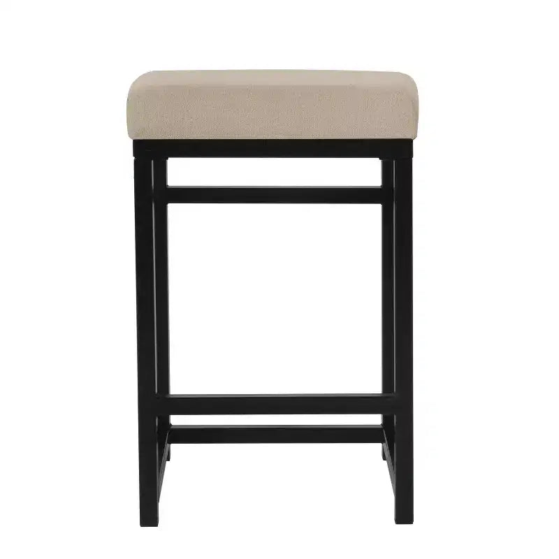 Tabouret de bar en métal à dossier ouvert, hauteur comptoir