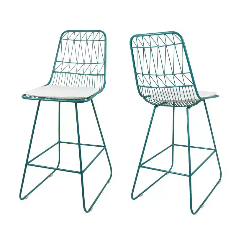 Lot de 2 tabourets de bar Walcott modernes en fer, hauteur comptoir